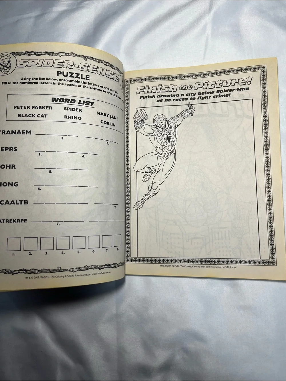 2009 Spider Sense Spider-Man‎ Jumbo Coloring Activity Book NEW Unused Marvel